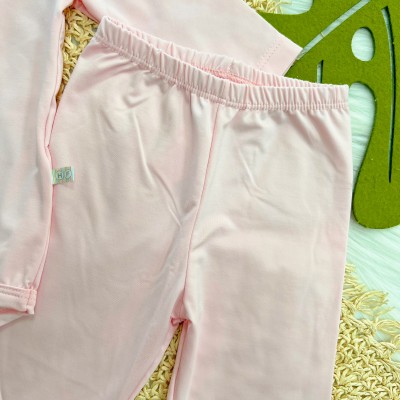 Conj. Body Manga Longa e Calça em Malha Térmica Thermo Dry - Rosa Claro